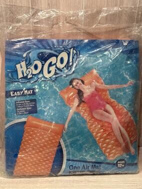 Bestway 62.6" X 30.3" H2O GO! Easy Air Mat Orange Swimming Pool Float. Free Ship